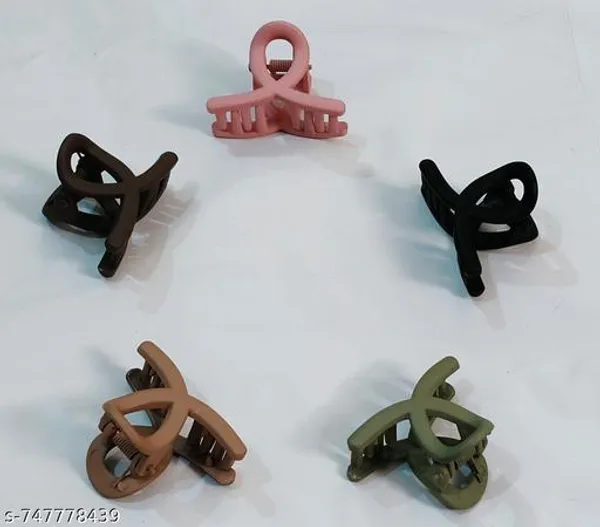 Multicolor_Large_Matte_Hair_Clips_For_Women_Strong_Hold_Geometric_Claw_Clips_Thick_Hair_Accessories_Pack_Of_5