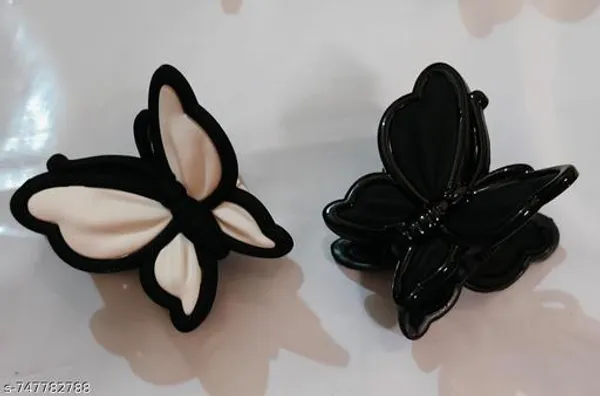 Beige_And_Black_Butterfly_Hair_Accessories_For_Women_Non_Slip_Butterfly_Jaw_Clips_Whimsical_Matte_Hair_Clamps_Set_Of_2
