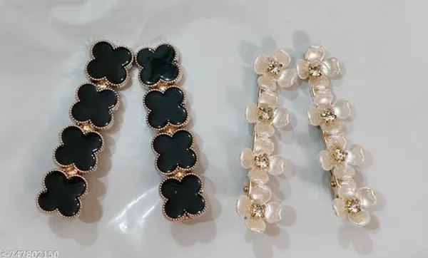 Black_and_White_Decorative_Hair_Clips_For_Wedding_Parties_Stone_And_Pearl_Barrettes_Iridescent_Flower_Petal_Hair_Pins_Pack_Of_4