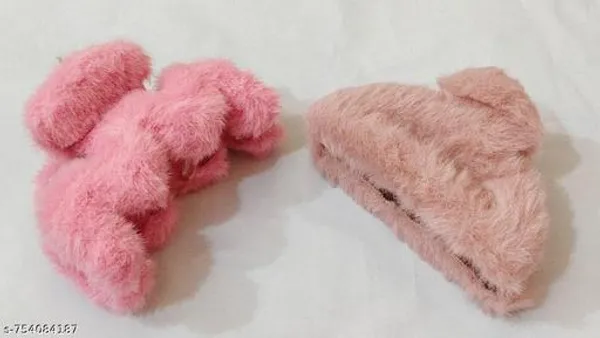 Pink_Elegant_Faux_Fur_Hair_Clamp_Plush_Velvet_Touch_Hair_Accessories_For_Women