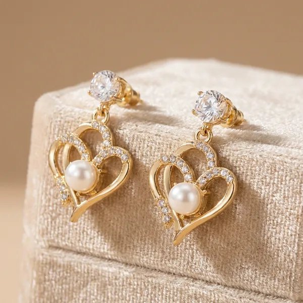 Gold_Luxury_Rose_Gold_Stud_Pearl_Drop_Earring_Combo_Set_Of_2