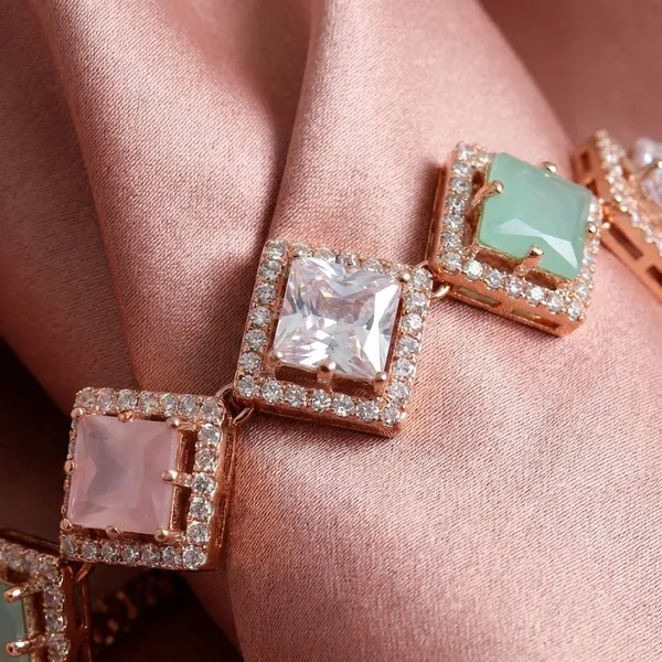 Multicolor_Rose_Gold_Geometric_Pastels_Bolero_Bracelet_Multi_Stone_Rhombus_Adjustable_Bracelet