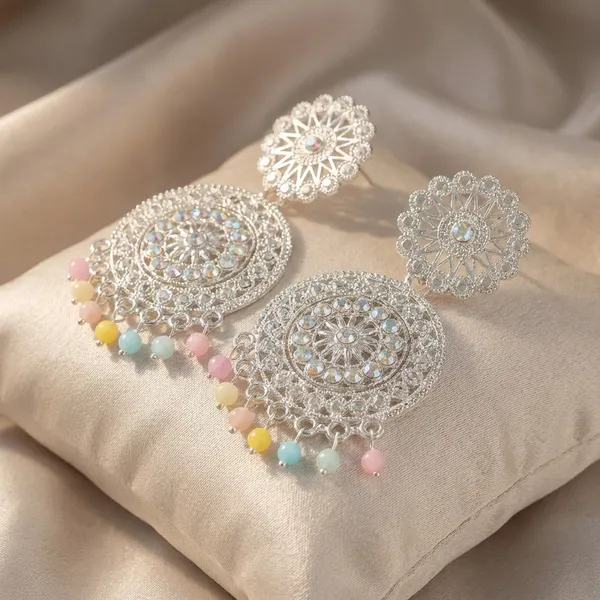 Pastel_Multicolor_Shreeji_Oxidized_Silver_Floral_Mandala_Drop_Earrings_With_Multi_Colored_Pastel_Beads