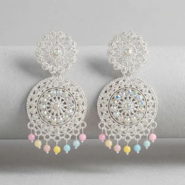Pastel_Multicolor_Shreeji_Oxidized_Silver_Floral_Mandala_Drop_Earrings_With_Multi_Colored_Pastel_Beads