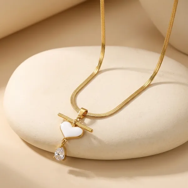 Gold_Celestial_Saturn_Pendant_Necklace_Gold_Plated_Stainless_Steel_Herringbone_Chain_With_Raw_Crystal_Accent