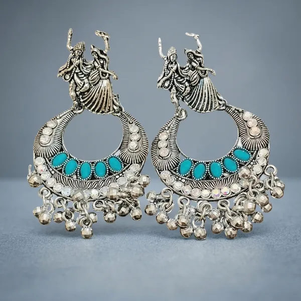 Antique_SilverAnd_Blue_Antique_Gold_Tone_Radha_Krishna_Chandbali_Earrings_With_Turquoise_Accents_And_Ghungroo_Drops