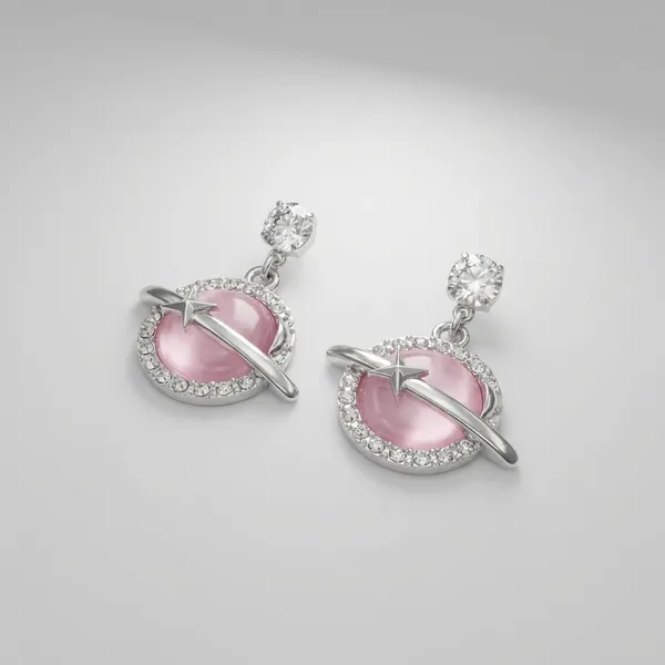 Rose_Gold_Celestial_Saturn_Drop_Earrings_With_Cats_Eye_Stone_And_Crystal_Accents_In_Silver_Tone_Finish