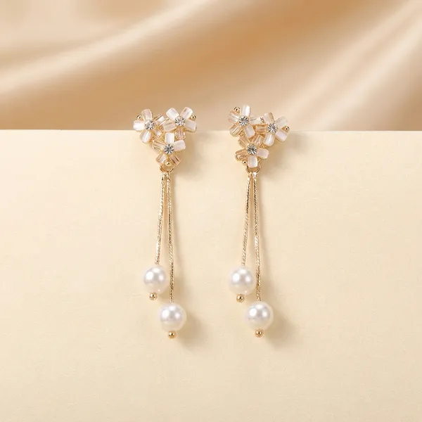 Gold_And_Off_White_Blushing_Meadow_Triple_Flower_Studs_With_Dainty_Pearl_Drop_Accents