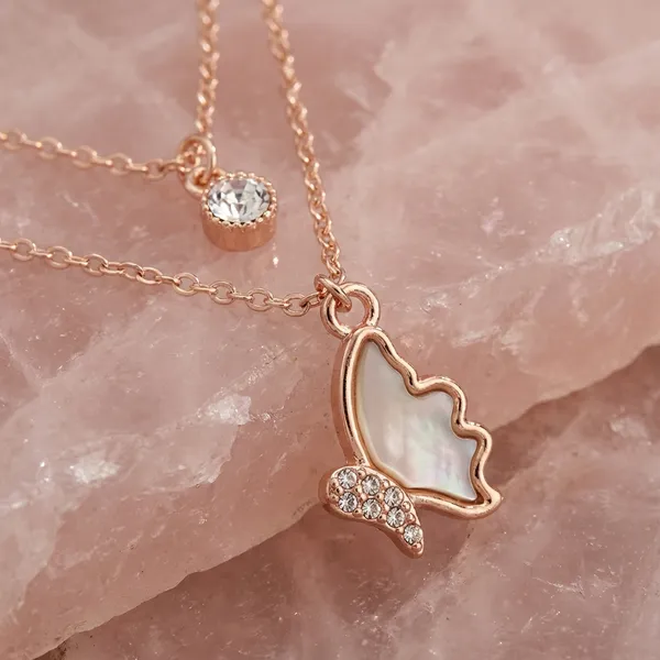 Rose_Gold_Seri_Rose_Tone_Double_Layered_Necklace_With_Crystal_Solitaire_And_Floral_Pendant