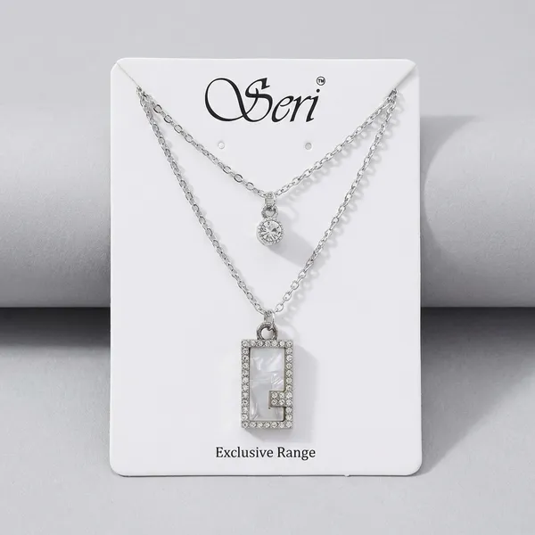 Silver_Seri_Tone_Double_Layered_Necklace_With_Crystal_Solitaire_And_Floral_Pendant