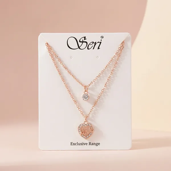Rose_Gold_Seri_Rose_Gold_Tone_Double_Layered_Necklace_With_Crystal_Solitaire_And_Floral_Pendant