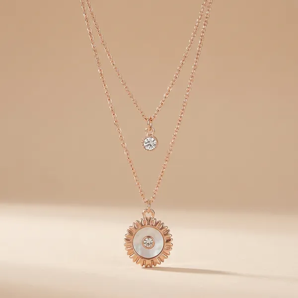 Rose_Gold_And_Pink_Seri_Tone_Double_Layered_Necklace_With_Crystal_Solitaire_And_Floral_Pendant