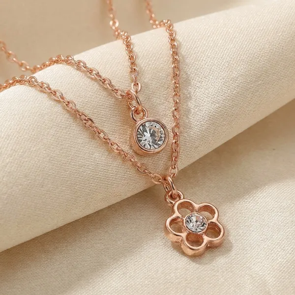 Rose_Gold_Seri_Tone_Double_Layered_Necklace_With_Crystal_Solitaire_And_Floral_Pendant