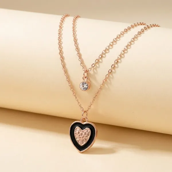 Rose_Gold_And_Black_Exclusive_Rose_Gold_Layered_Heart_Star_Pendant_Necklace_Romantic_Gift_For_Her