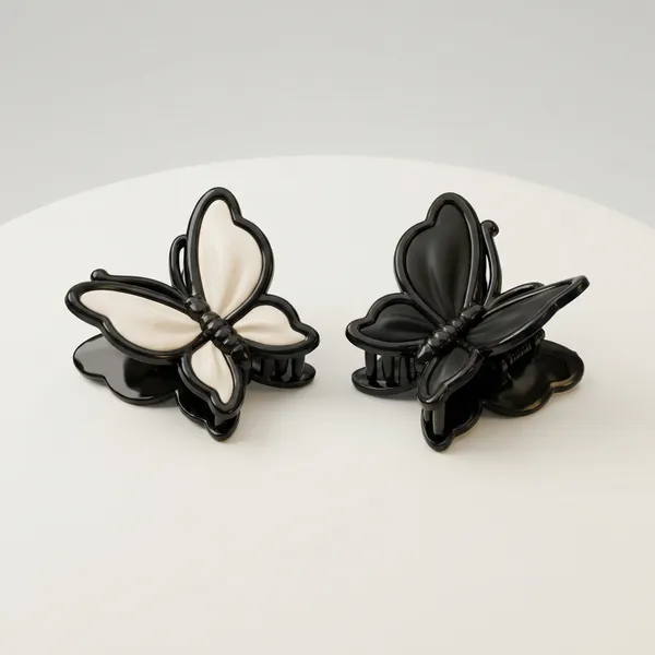 Beige_And_Black_Butterfly_Hair_Accessories_For_Women_Non_Slip_Butterfly_Jaw_Clips_Whimsical_Matte_Hair_Clamps_Set_Of_2