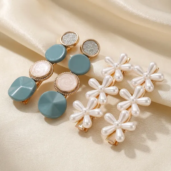 Green_and_White_Decorative_Hair_Clips_For_Wedding_Parties_Stone_And_Pearl_Barrettes_Iridescent_Flower_Petal_Hair_Pins_Pack_Of_4