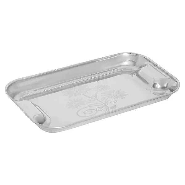 Stainless_Steel_Container_Grater_With_Storage_Bowl_And_Stainless_Steel_Rectangular_Serving_Tray_With_Engraved_Design_Combo_Set