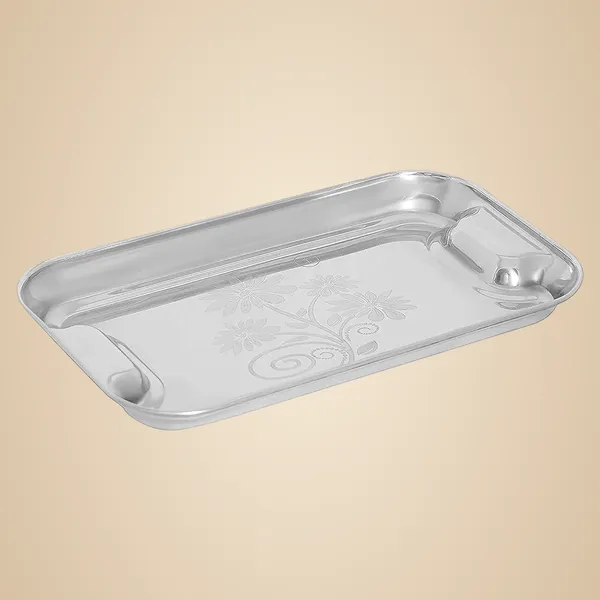 Stainless_Steel_Container_Grater_With_Storage_Bowl_And_Stainless_Steel_Rectangular_Serving_Tray_With_Engraved_Design_Combo_Set