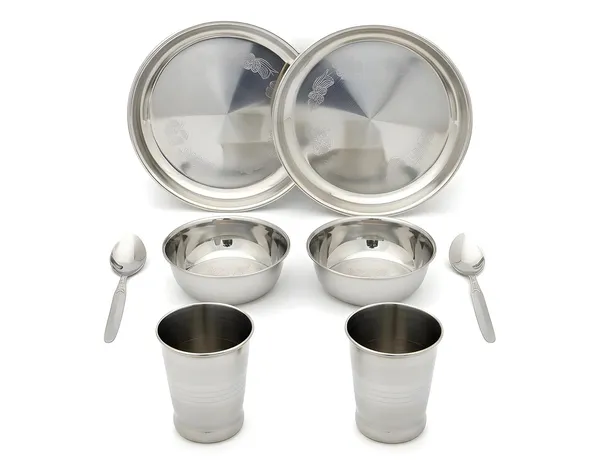 Stainless_Steel_Dinner_Set_8_Pieces_2_Plates_And_2_Bowls_And_2_Glasses_And_2_Spoons