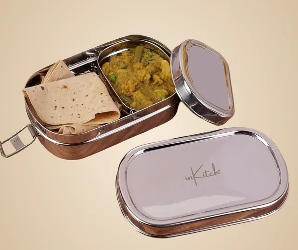 Stainless_Steel_Lunch_Box_With_Compartments_2_Layer_Tiffin_For_Office_&_School_And_Magnetic_Mesh_Screen_Door_With_Auto_Close_Feature_Hands_Free_Insect_Protection_Combo_Set