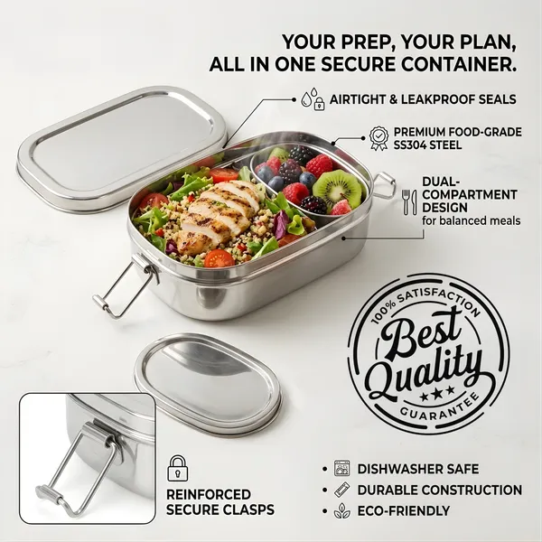 TECHNEGIC_Stainless_Steel_Lunch_Box_for_Office_Men_&_Women,_Steel_Tiffin_Box_for_Kids_School_with_Inner_Sabzi_Container_&_Clip_Lock,_Rust-Free_Bento_Box_for_Food_&_Snacks,_Silver,_650ml