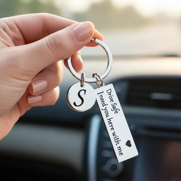Silver_Stainless_Steel_Drive_Safe_Keychain_With_Initial_Letter_For_All