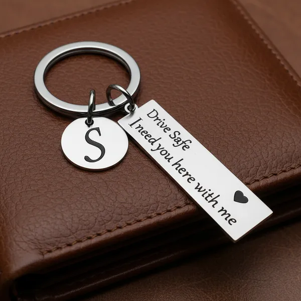 Silver_Stainless_Steel_Drive_Safe_Keychain_With_Initial_Letter_For_All