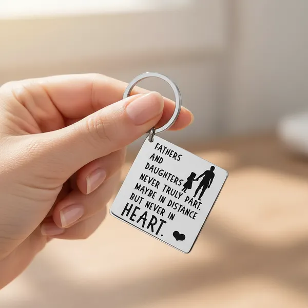 Silver_Stainless_Steel_Father_Daughter_Key_Chain_For_All