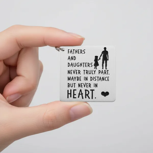 Silver_Stainless_Steel_Father_Daughter_Key_Chain_For_All