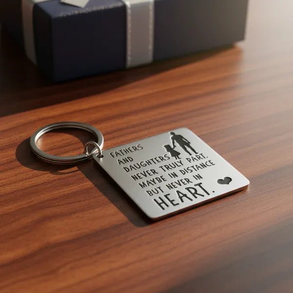 Silver_Stainless_Steel_Father_Daughter_Key_Chain_For_All