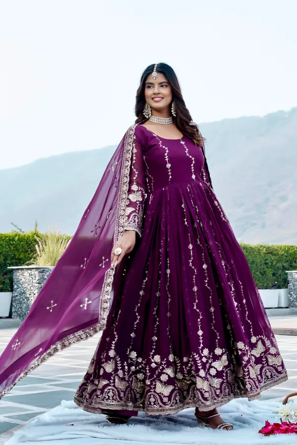 Blue_And_Purple_Ethnic_Wear_Kurta_Pajama_With_Dupatta_For_Women_Pack_Of_2