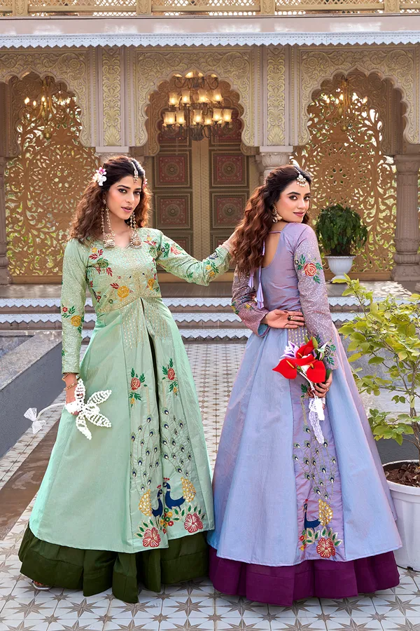 Light_Green_And_Lavender_Floral_Embroidered_Anarkali_Gown_Set_For_Women
