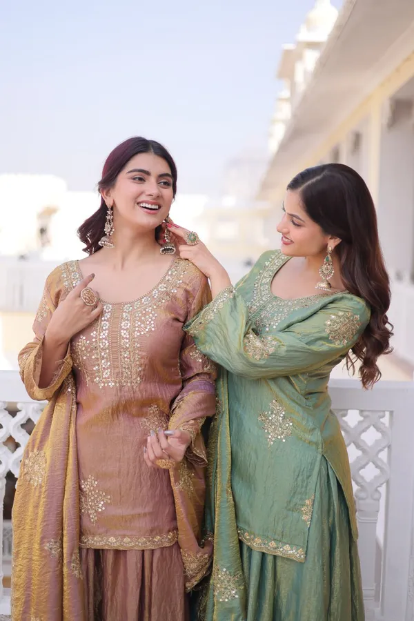 Green_Elegant_Embroidered_Sharara_Set_With_Dupatta_For_Women