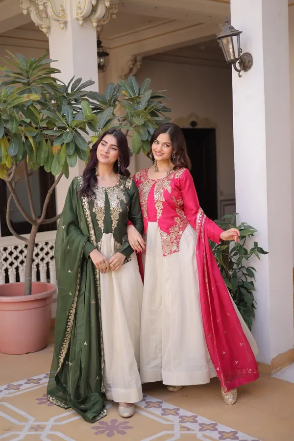 Pink_And_White_Embroidered_Jacket_Style_Palazzo_Suit_Set_With_Dupatta_Ethnic_Indo_Western_Wear_For_Women