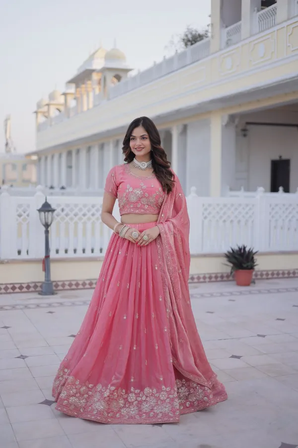 Pink_Embroidered_Lehenga_Choli_Set_With_Dupatta_Ethnic_Wedding_Wear_For_Women
