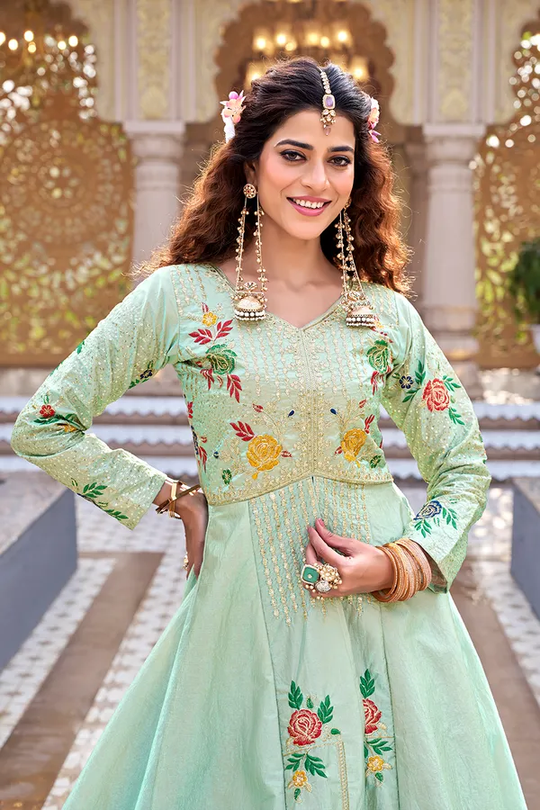 Light_Green_And_Lavender_Floral_Embroidered_Anarkali_Gown_Set_For_Women