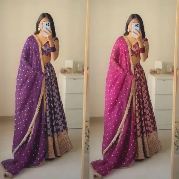 Pink_Banarasi_Silk_Embroidered_Lehenga_Choli_With_Dupatta_For_Women