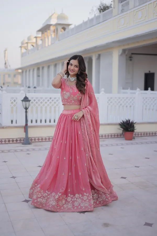 Pink_Embroidered_Lehenga_Choli_Set_With_Dupatta_Ethnic_Wedding_Wear_For_Women