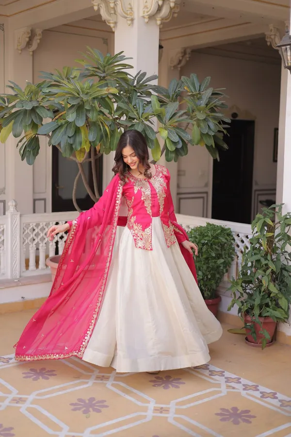 Pink_And_White_Embroidered_Jacket_Style_Palazzo_Suit_Set_With_Dupatta_Ethnic_Indo_Western_Wear_For_Women