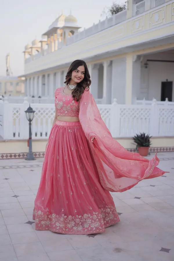 Pink_Embroidered_Lehenga_Choli_Set_With_Dupatta_Ethnic_Wedding_Wear_For_Women