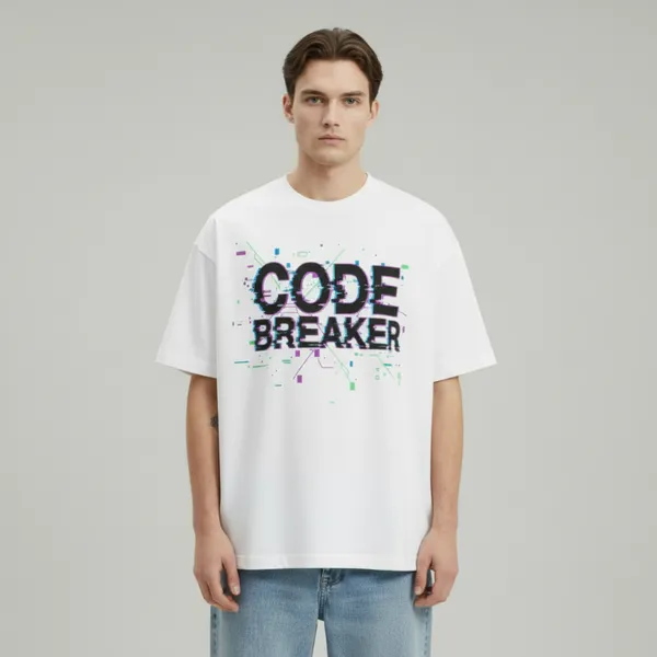 Code_Breaker_Streetwear_Black_French_Terry_Cotton_Oversized_T-Shirt_For_Men