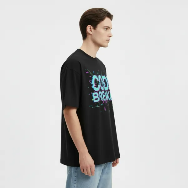 Code_Breaker_Streetwear_Black_French_Terry_Cotton_Oversized_T-Shirt_For_Men