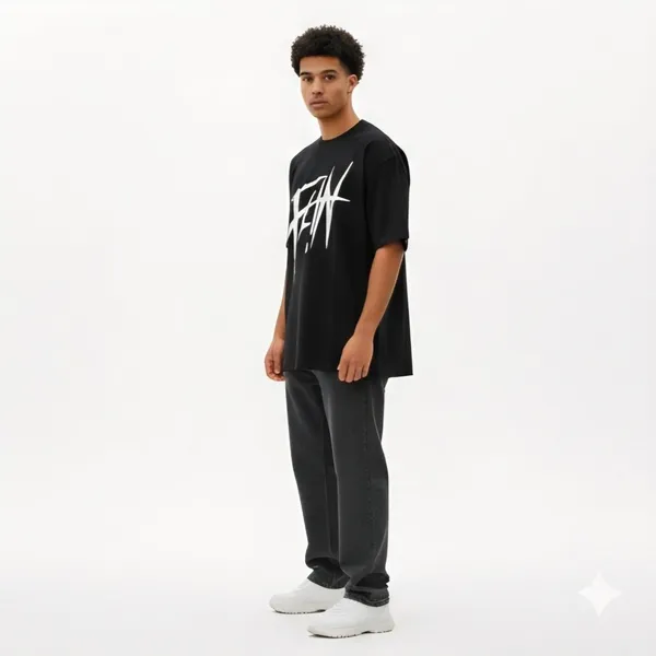 Graphic_Premium_Streetwear_Black_French_Terry_Cotton_Oversized_T-Shirt_For_Men