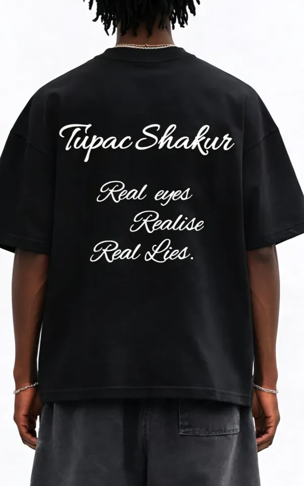 Tupac_Shakur_Real_lies_Street_Wear_Back_And_Front_Black_French_Terry_Cotton_Oversized_T-Shirt_For_Men