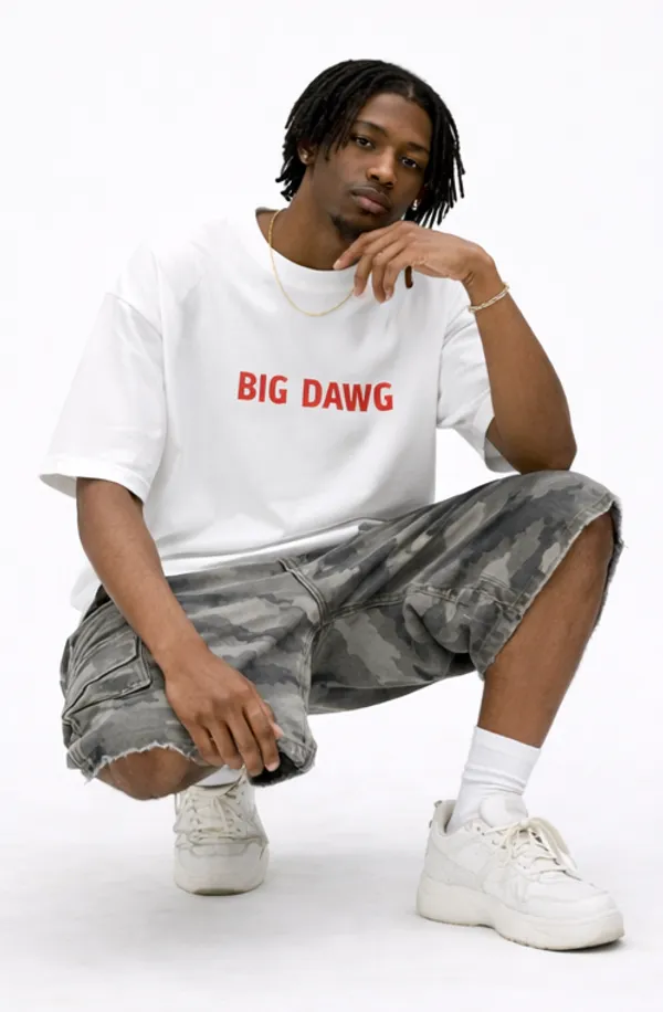 Big_Dawg_Front_And_Back_White_French_Terry_Cotton_Oversized_T-Shirt_For_Men