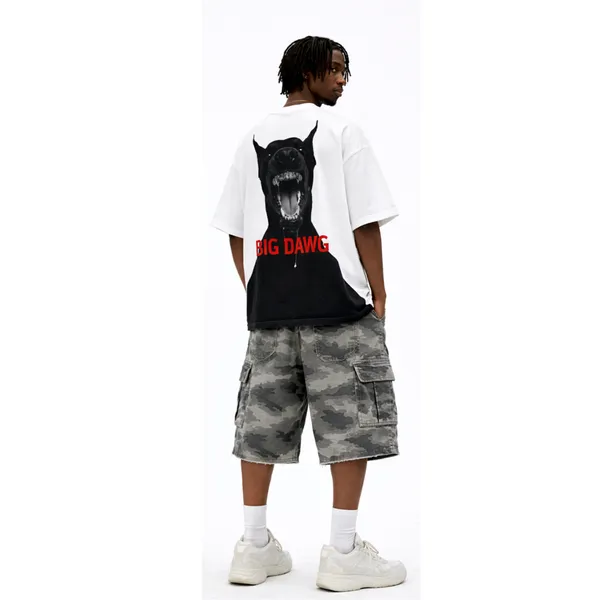 Big_Dawg_Front_And_Back_White_French_Terry_Cotton_Oversized_T-Shirt_For_Men