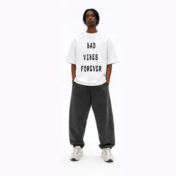 Bad_Vibes_Forever_Front_And_Back_White_French_Terry_Cotton_Oversized_T-Shirt_For_Men