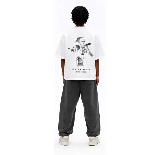 Bad_Vibes_Forever_Front_And_Back_White_French_Terry_Cotton_Oversized_T-Shirt_For_Men