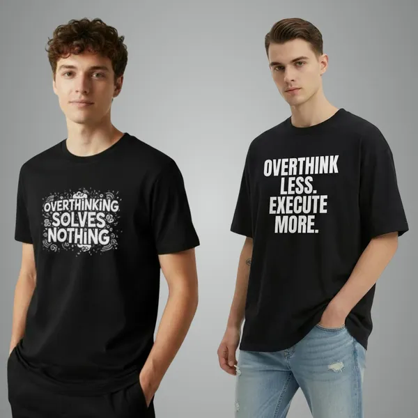 Black_French_Terry_Cotton_Overthink_Less_Execute_More_Oversized_&_Black_French_Terry_Cotton_Overthinking_Solves_Nothing_Oversized__T-Shirt_For_Men_(Combo_Of_2)