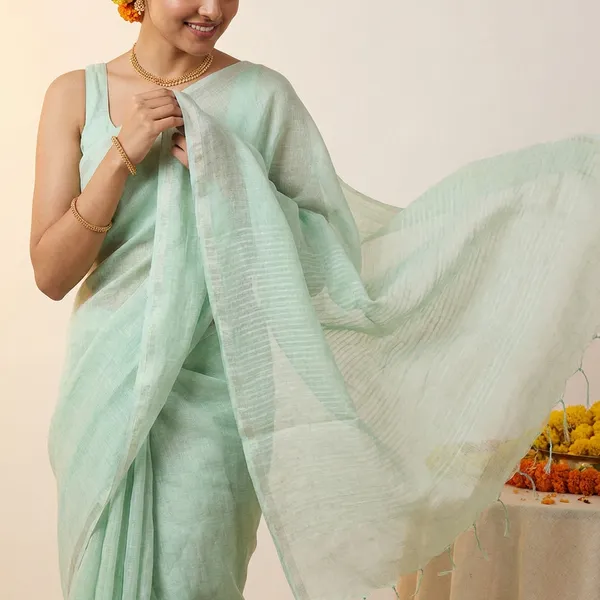 Light_Green_Linen_Saree_For_Women